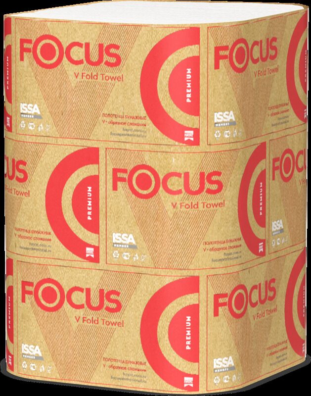 Полотенца V-сложения Focus Premium 23х23 2-х слойные 200 л.